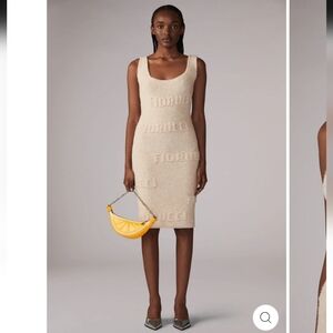 Fiorucci MODERN LOGO DRESS IN CREAM Size Small